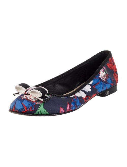 Christian Dior Printed Bow Accents Ballet Flats