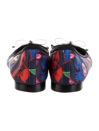 Christian Dior Printed Bow Accents Ballet Flats