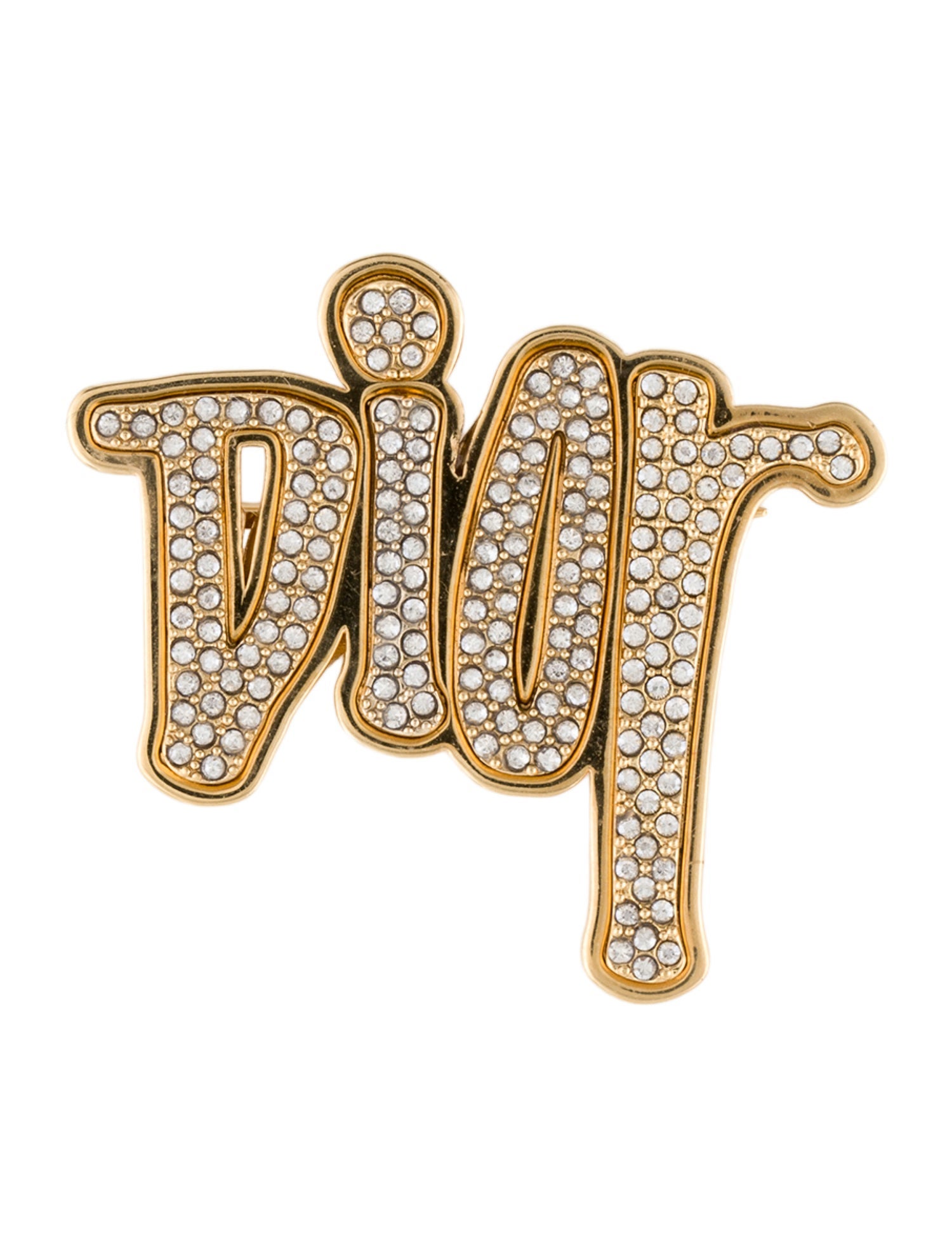 Christian Dior x Shawn Stussy Crystal Logo Pin