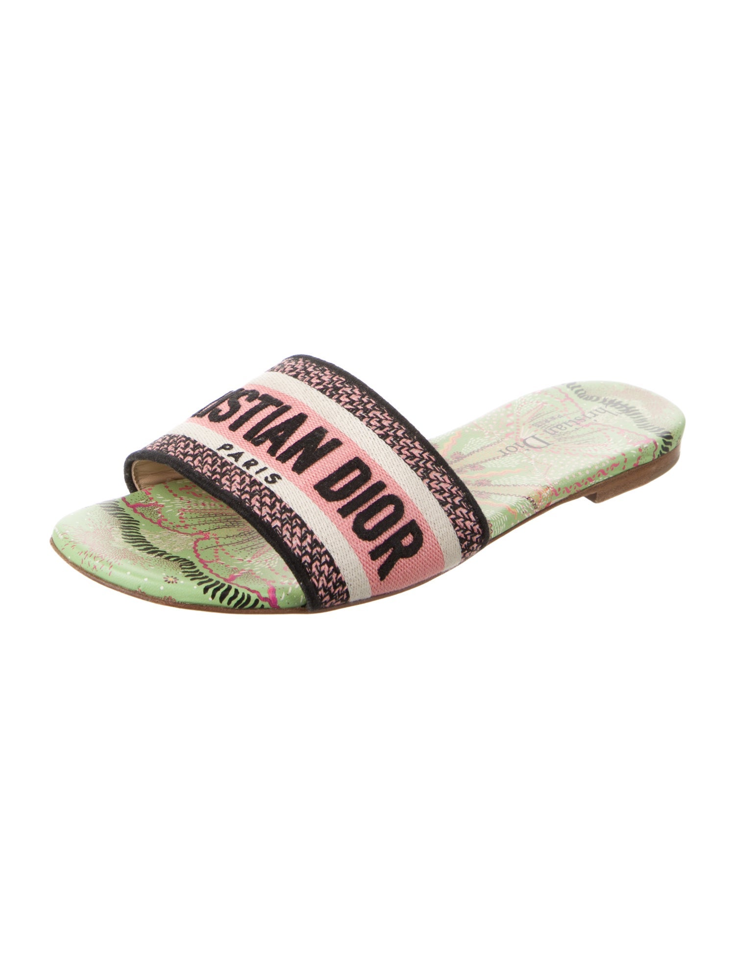 Christian Dior Canvas Printed Slides