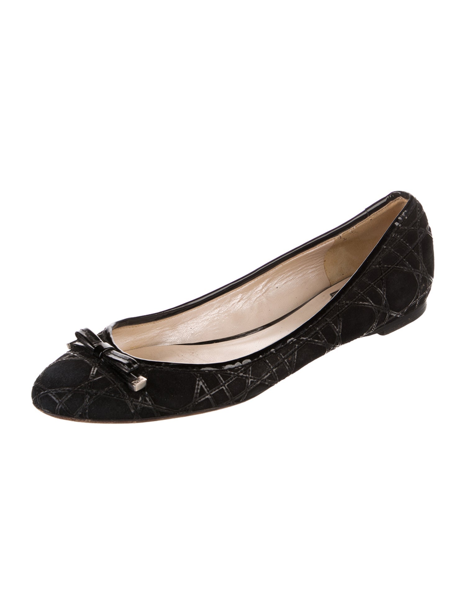 Christian Dior Cannage Pattern Suede Ballet Flats
