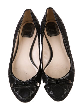 Christian Dior Cannage Pattern Suede Ballet Flats