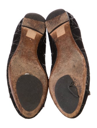 Christian Dior Cannage Pattern Suede Ballet Flats
