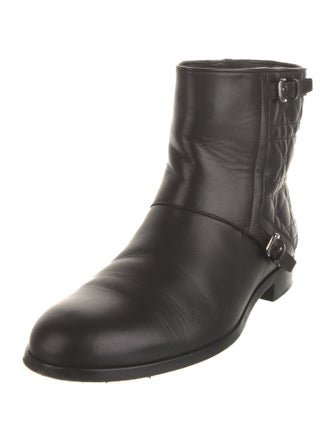 Christian Dior Cannage Pattern Leather Moto Boots