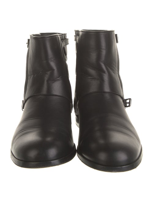 Christian Dior Cannage Pattern Leather Moto Boots