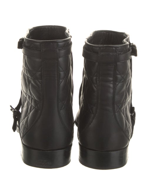 Christian Dior Cannage Pattern Leather Moto Boots