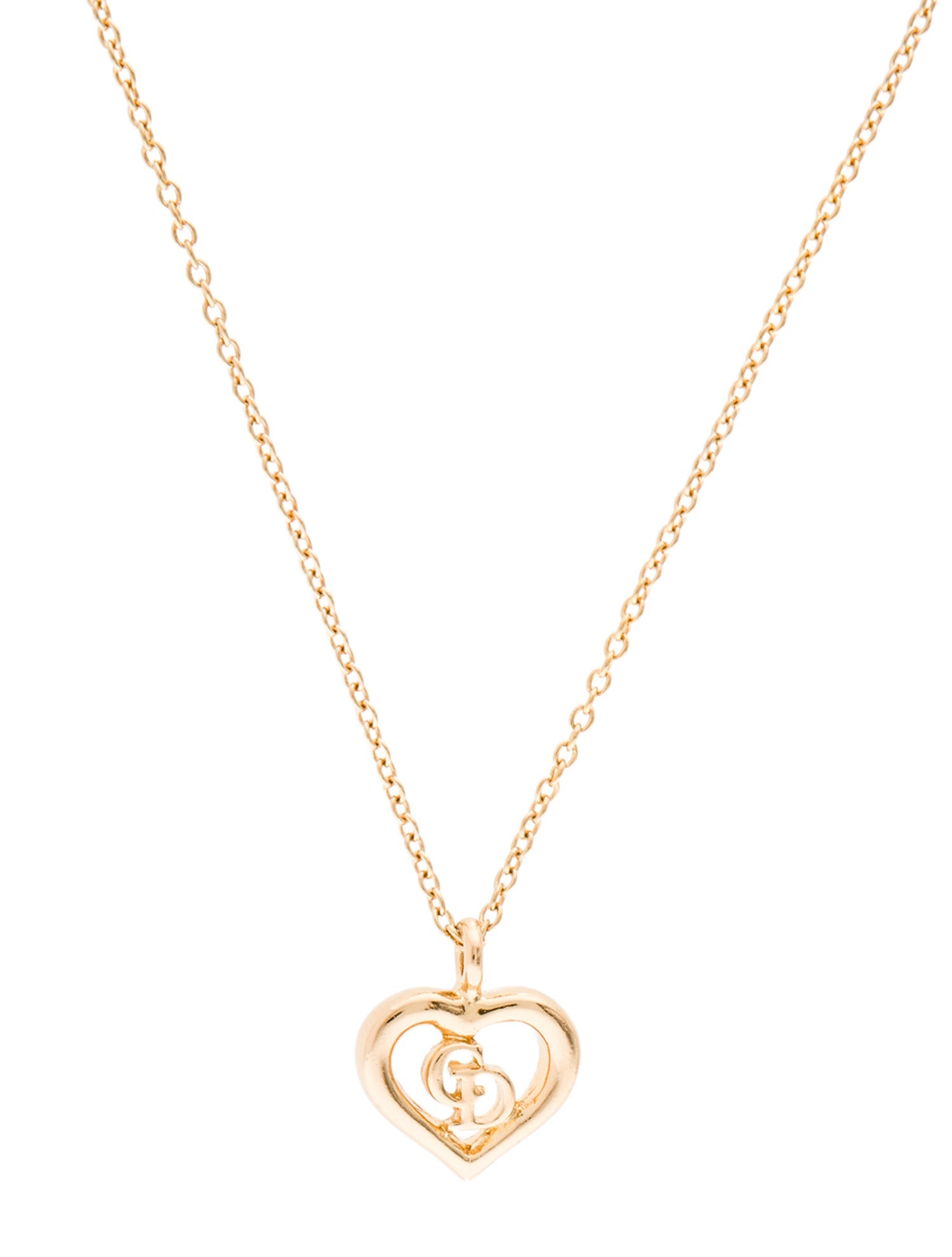 Christian Dior Vintage CD Heart Pendant Necklace