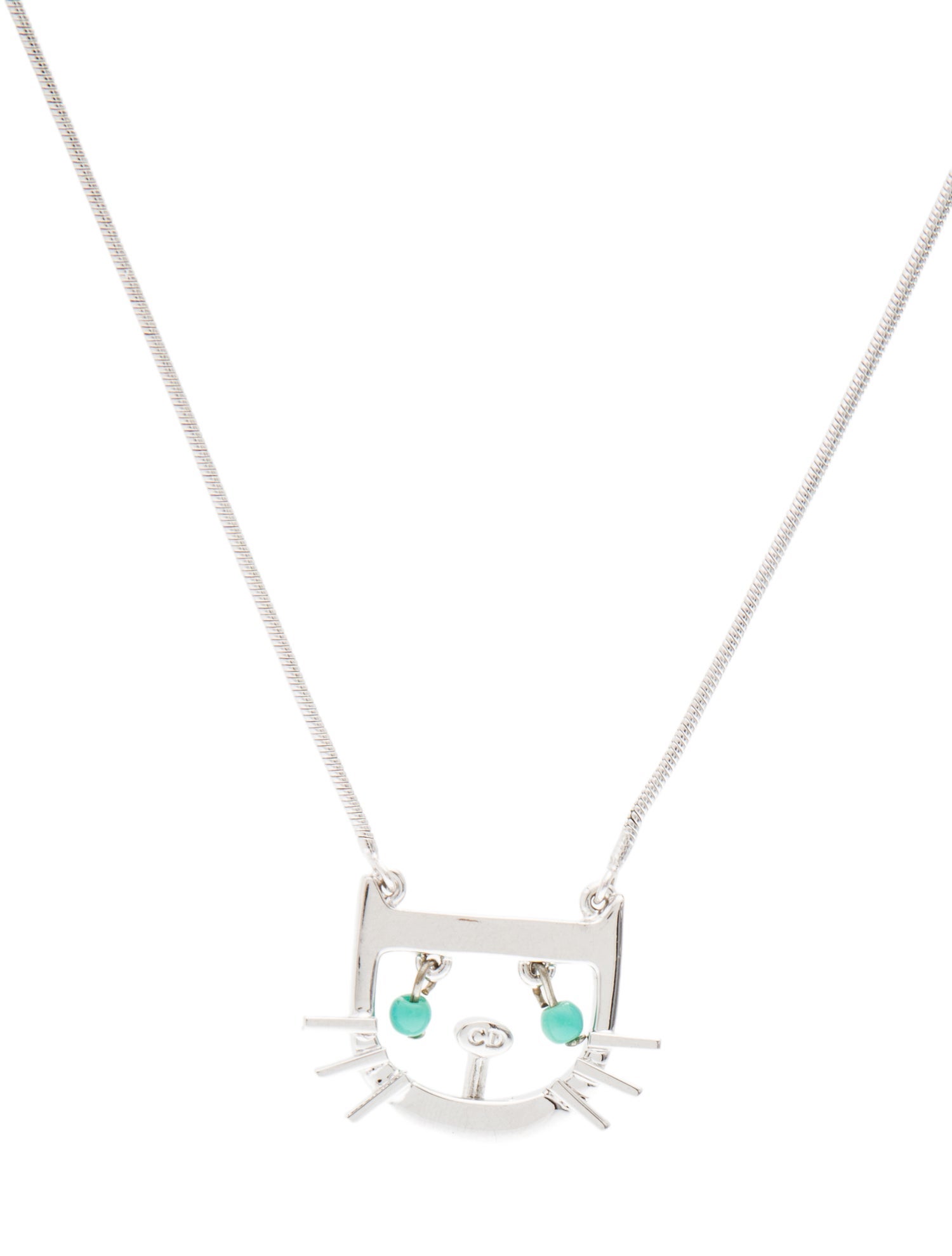 Christian Dior Vintage Cat Pendant Necklace