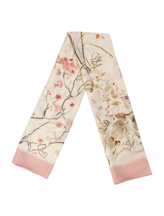 Christian Dior Silk Floral Print Scarf
