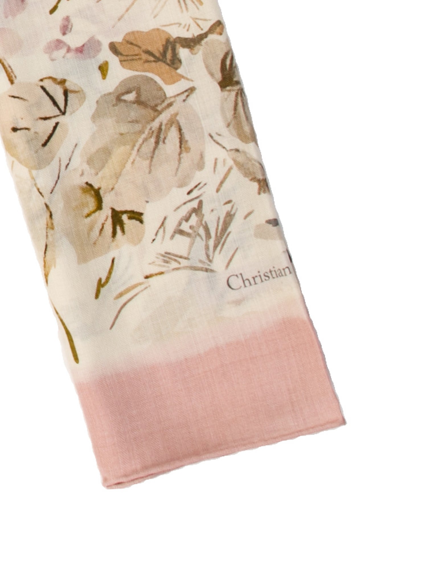 Christian Dior Silk Floral Print Scarf