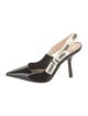 Christian Dior Patent Leather Printed Slingback Pumps