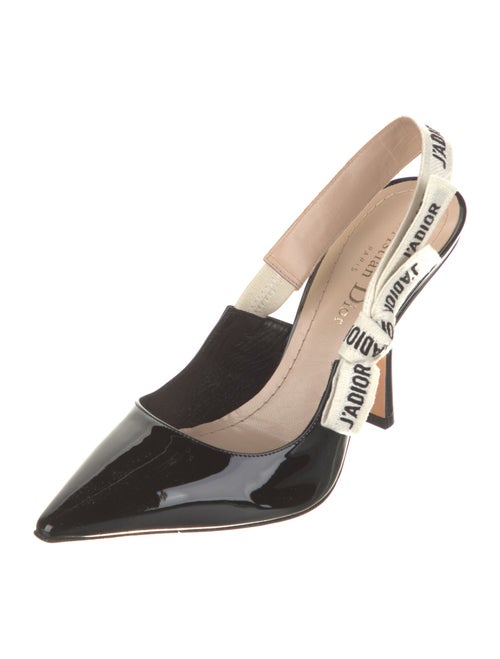 Christian Dior Patent Leather Printed Slingback Pumps