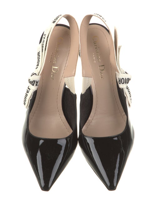 Christian Dior Patent Leather Printed Slingback Pumps