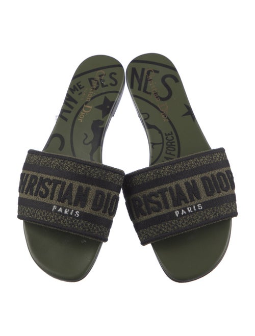 Christian Dior Printed Embroidered Accent Slides