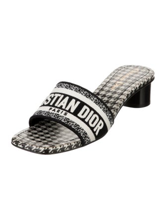 Christian Dior Printed Embroidered Accent Mules