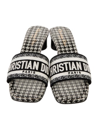 Christian Dior Printed Embroidered Accent Mules