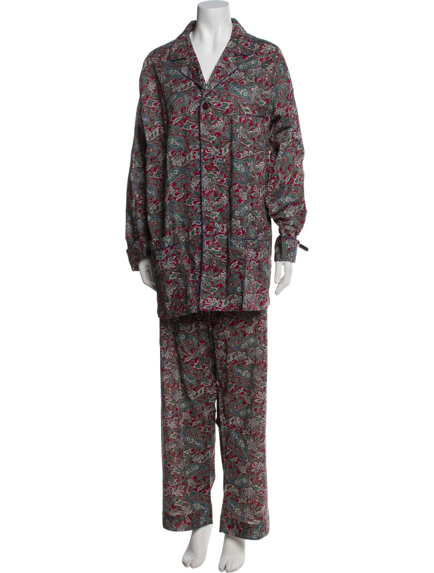 Christian Dior Vintage Paisley Print Pajamas