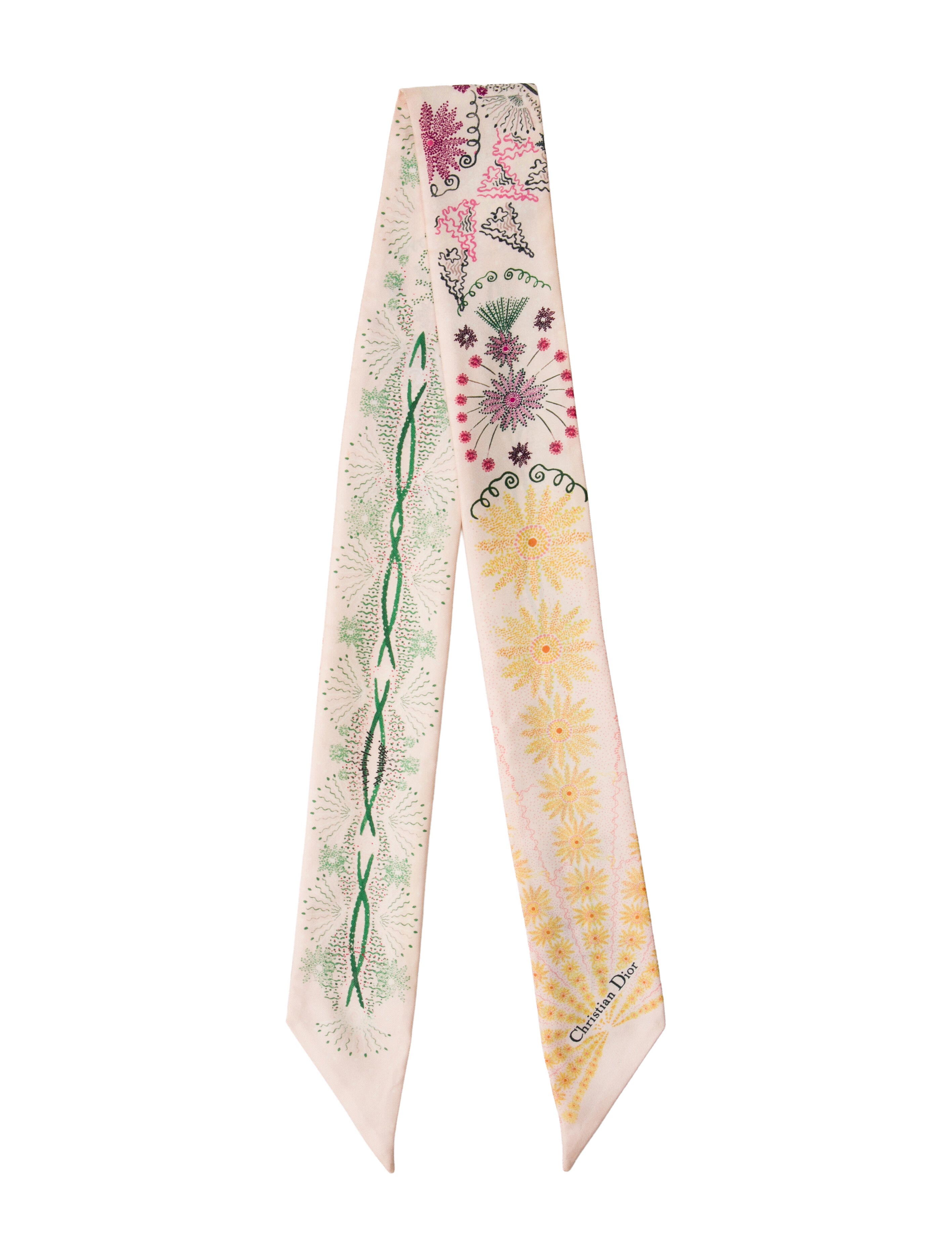Christian Dior Silk Diorissimo Pattern Scarf