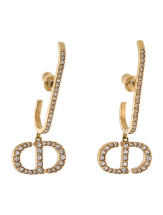 Christian Dior Crystal 30 Montaigne Drop Earrings