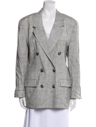 Christian Dior Wool Plaid Print Blazer