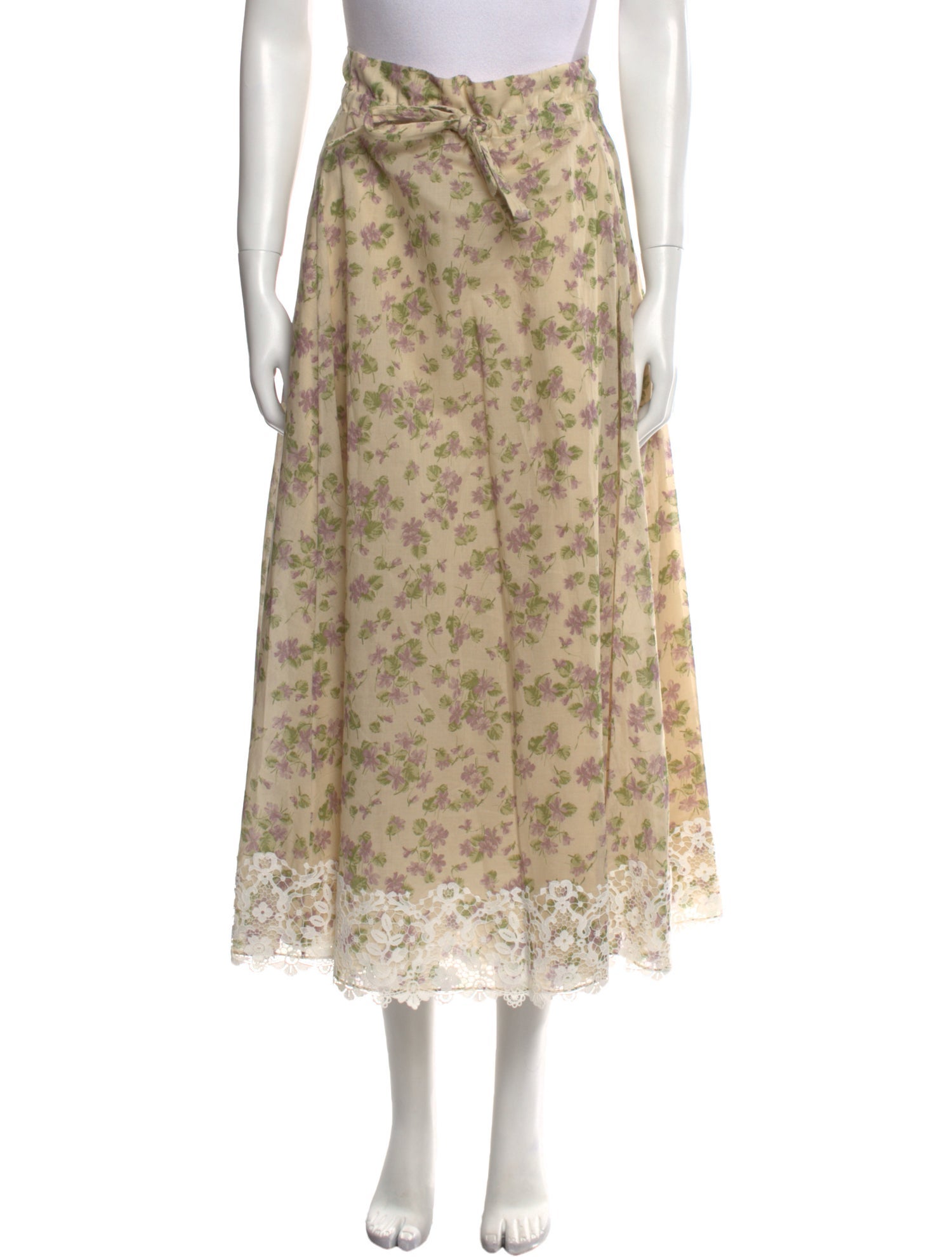 Christian Dior Floral Print Midi Length Skirt w/ Tags