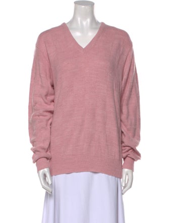 Christian Dior V-Neck Long Sleeve Pullover