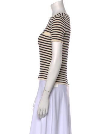 Christian Dior Striped Crew Neck Sweater