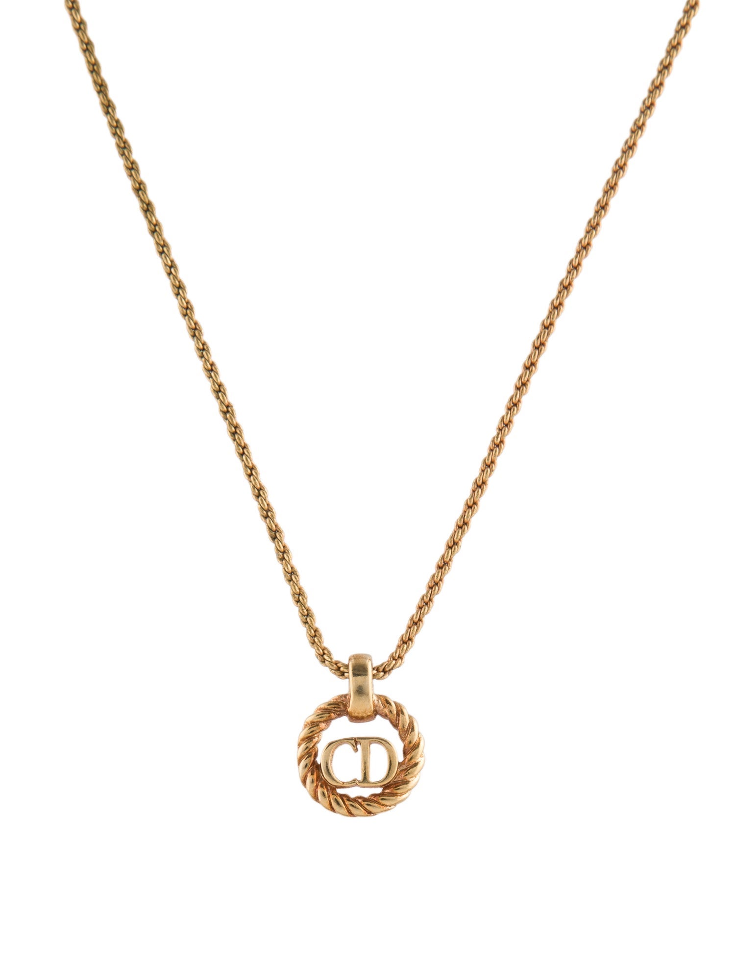 Christian Dior Vintage CD Pendant Necklace