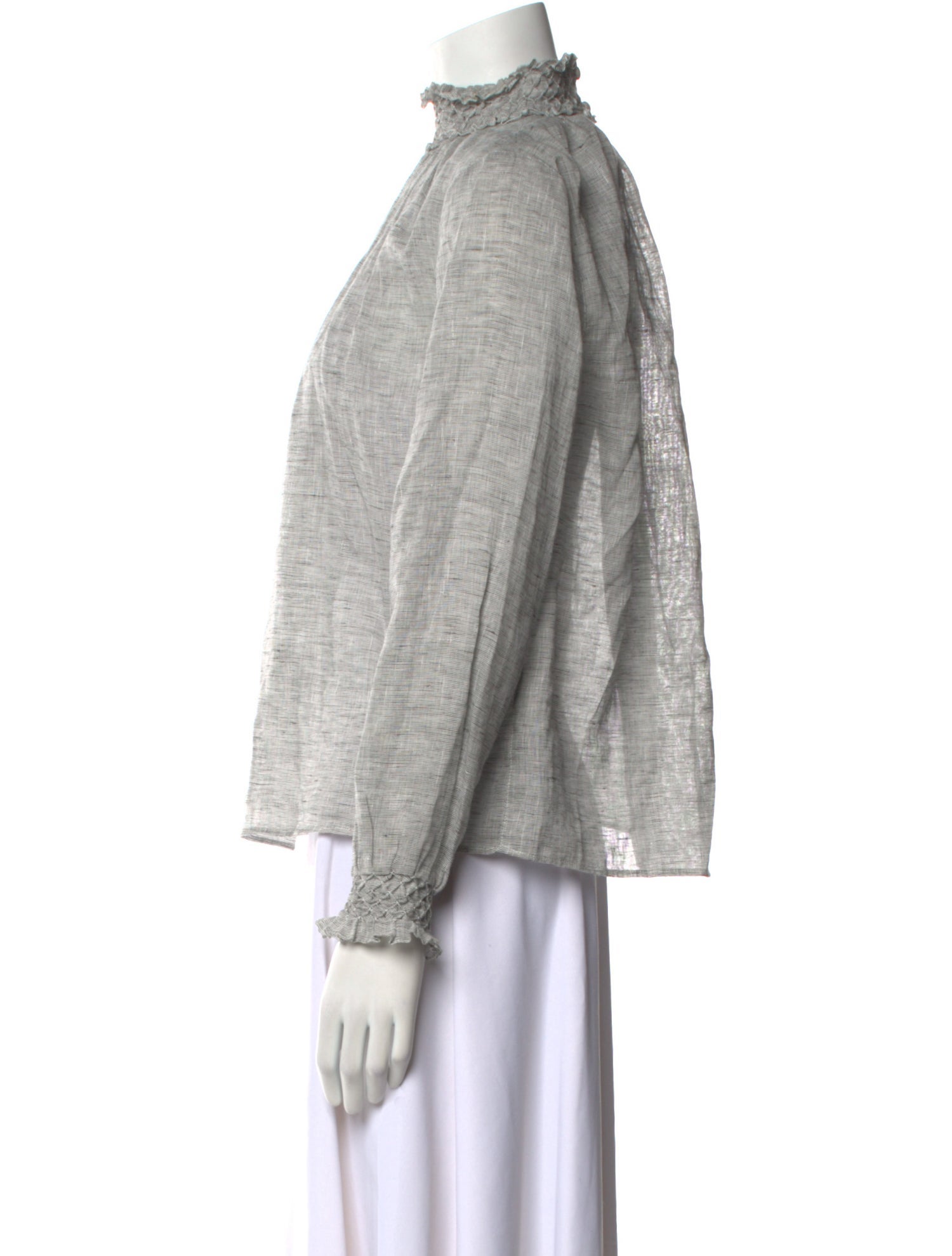 Christian Dior Linen Mock Neck Blouse w/ Tags