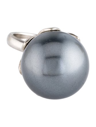 Christian Dior Faux Pearl 'Mise En Dior' Cocktail Ring