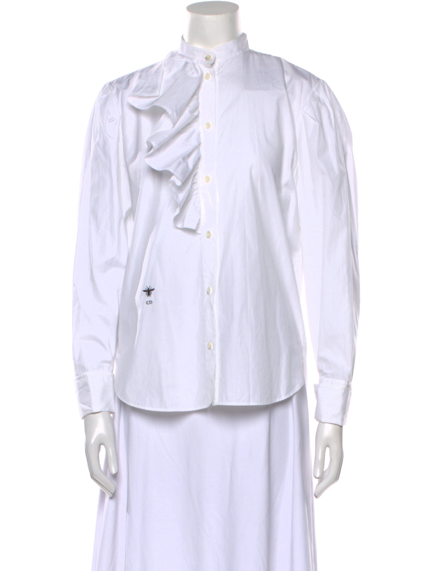 Christian Dior 2023 Mock Neck Button-Up Top