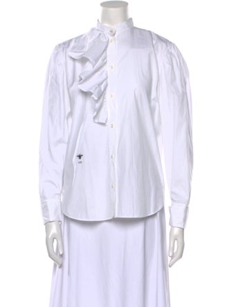 Christian Dior 2023 Mock Neck Button-Up Top
