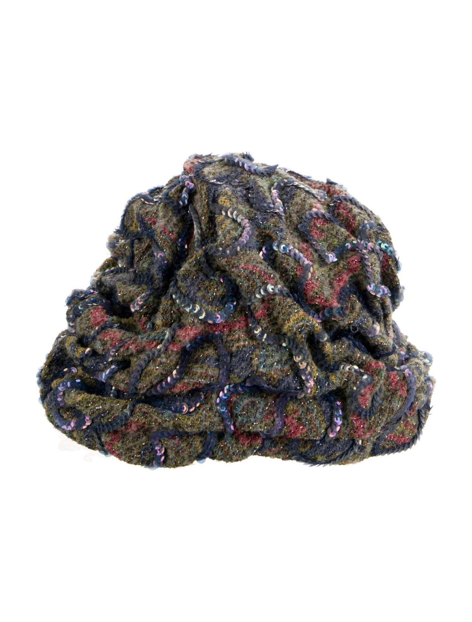 Christian Dior knit beanie w/ sequin embellishments