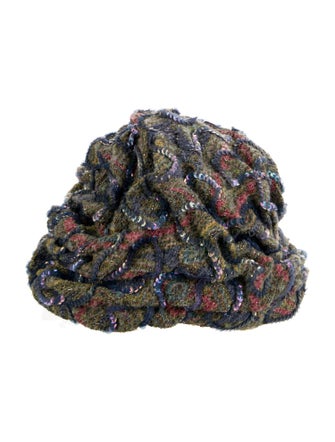 Christian Dior knit beanie w/ sequin embellishments