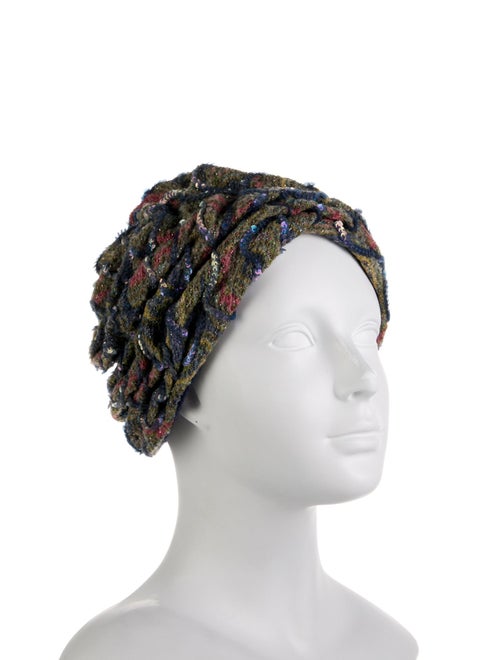 Christian Dior knit beanie w/ sequin embellishments