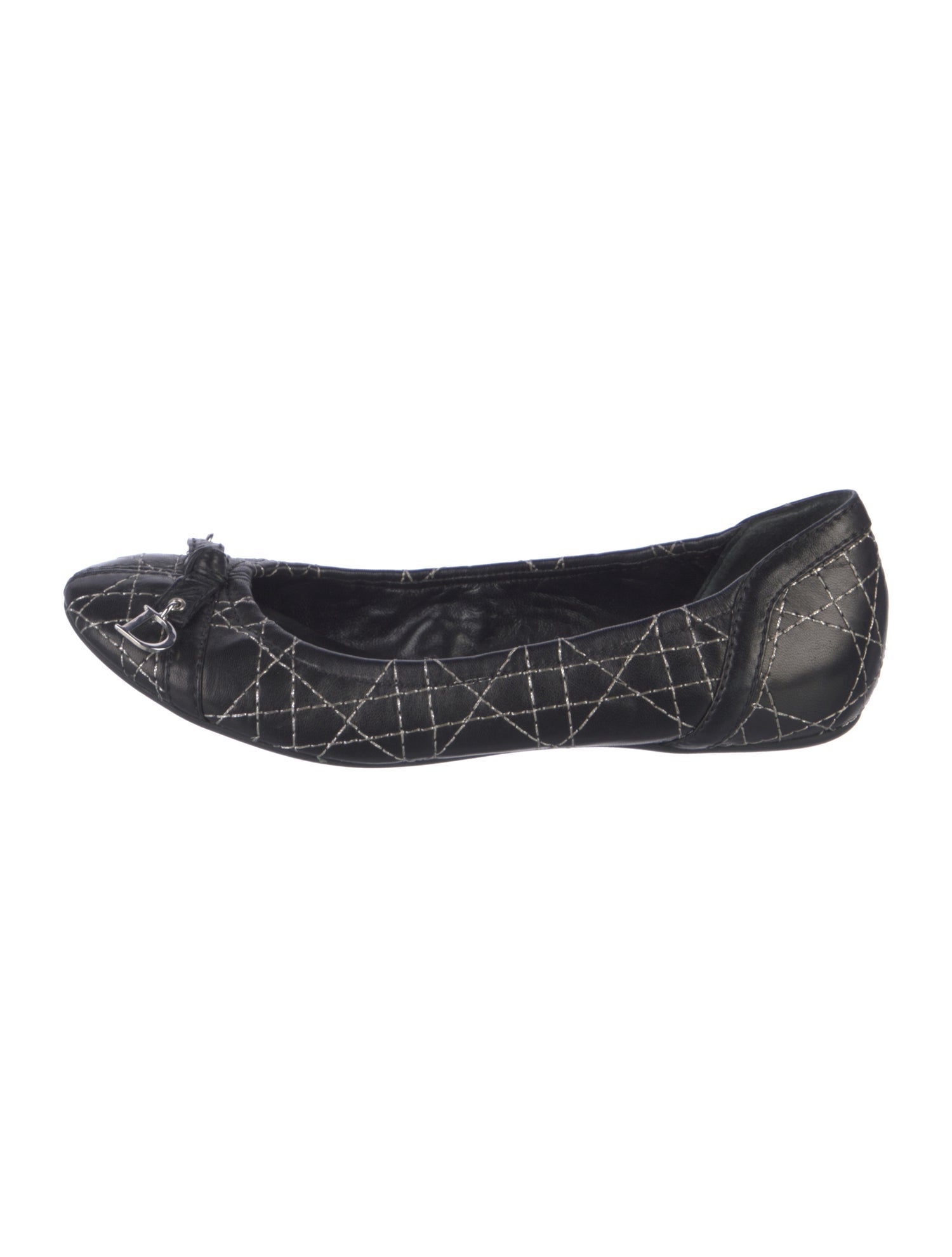 Christian Dior Cannage Pattern Leather Ballet Flats