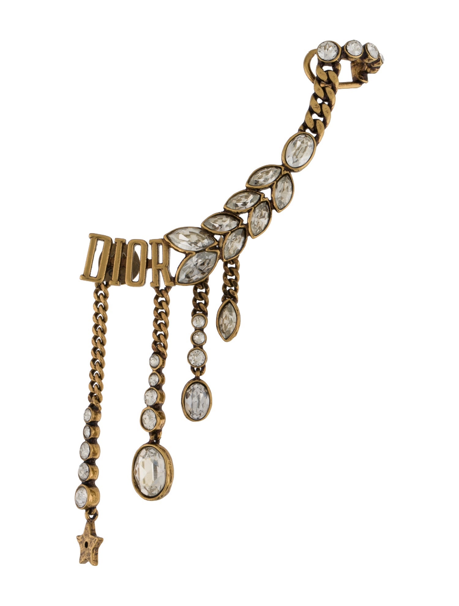 Christian Dior Crystal Dio9R)evolution Ear Climber Single Earring