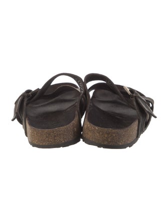 Christian Dior Leather Trim Embellishment Slides