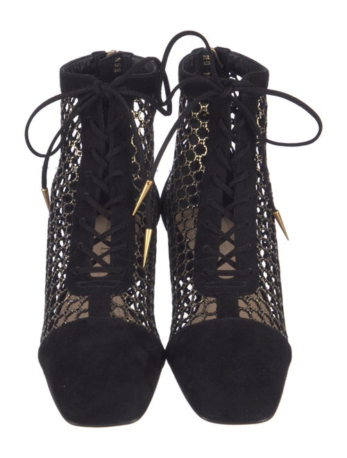 Christian Dior Suede Cutout Accent Lace-Up Boots