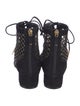 Christian Dior Suede Cutout Accent Lace-Up Boots