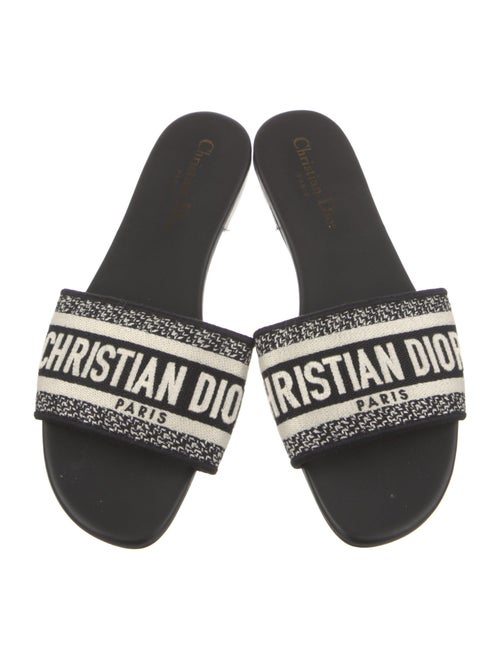 Christian Dior Graphic Print Embroidered Accent Slides