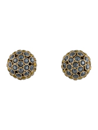 Christian Dior Two-Tone Crystal Tribales Stud Earrings