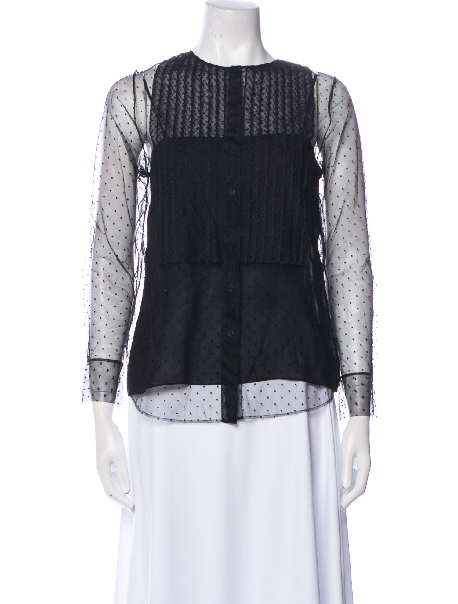 Christian Dior Silk Lace Pattern Blouse