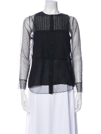 Christian Dior Silk Lace Pattern Blouse