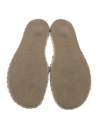 Christian Dior Straw Graphic Print Espadrilles