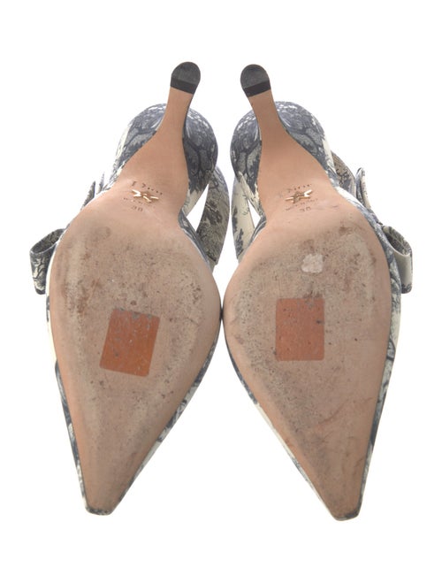 Christian Dior Printed Bow Accents Slingback Pumps