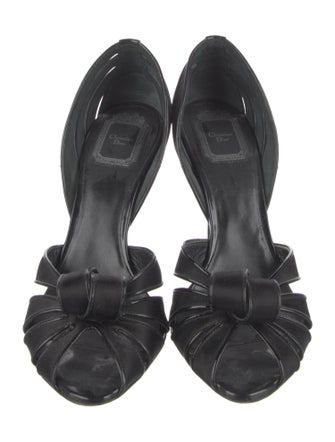 Christian Dior Patent Leather Bow Accents D'Orsay Pumps