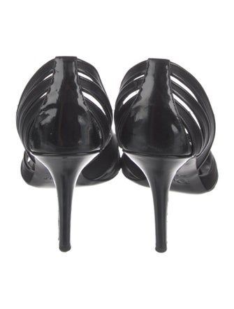 Christian Dior Patent Leather Bow Accents D'Orsay Pumps