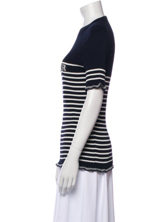 Christian Dior Striped Crew Neck Sweater