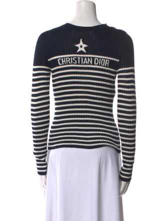 Christian Dior Striped Bateau Neckline Sweater